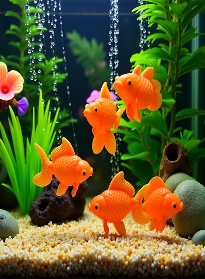 WaigN 10Pcs Orange Aquarium Fish Bowl Tank Artificial Floating Plastic Decor Goldfish Ornament Fish Tank Decoration Aquarium Décor Thematic Ornaments - Image 2